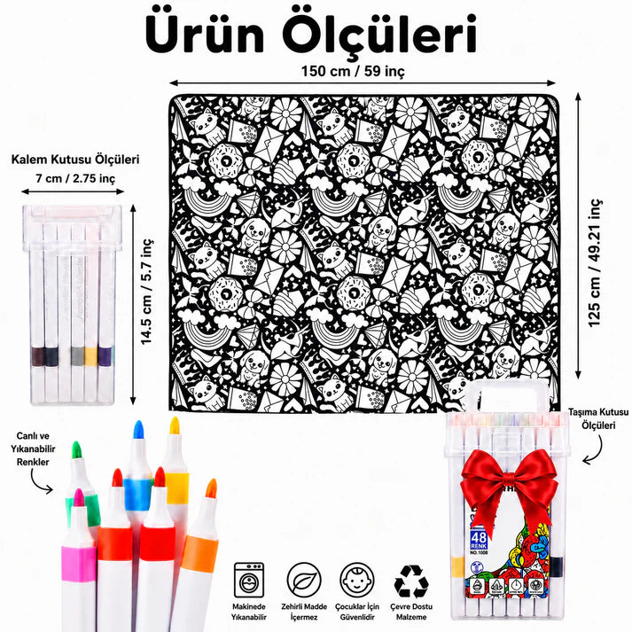 Sihirli Renkler-Boyanabilir Battaniye